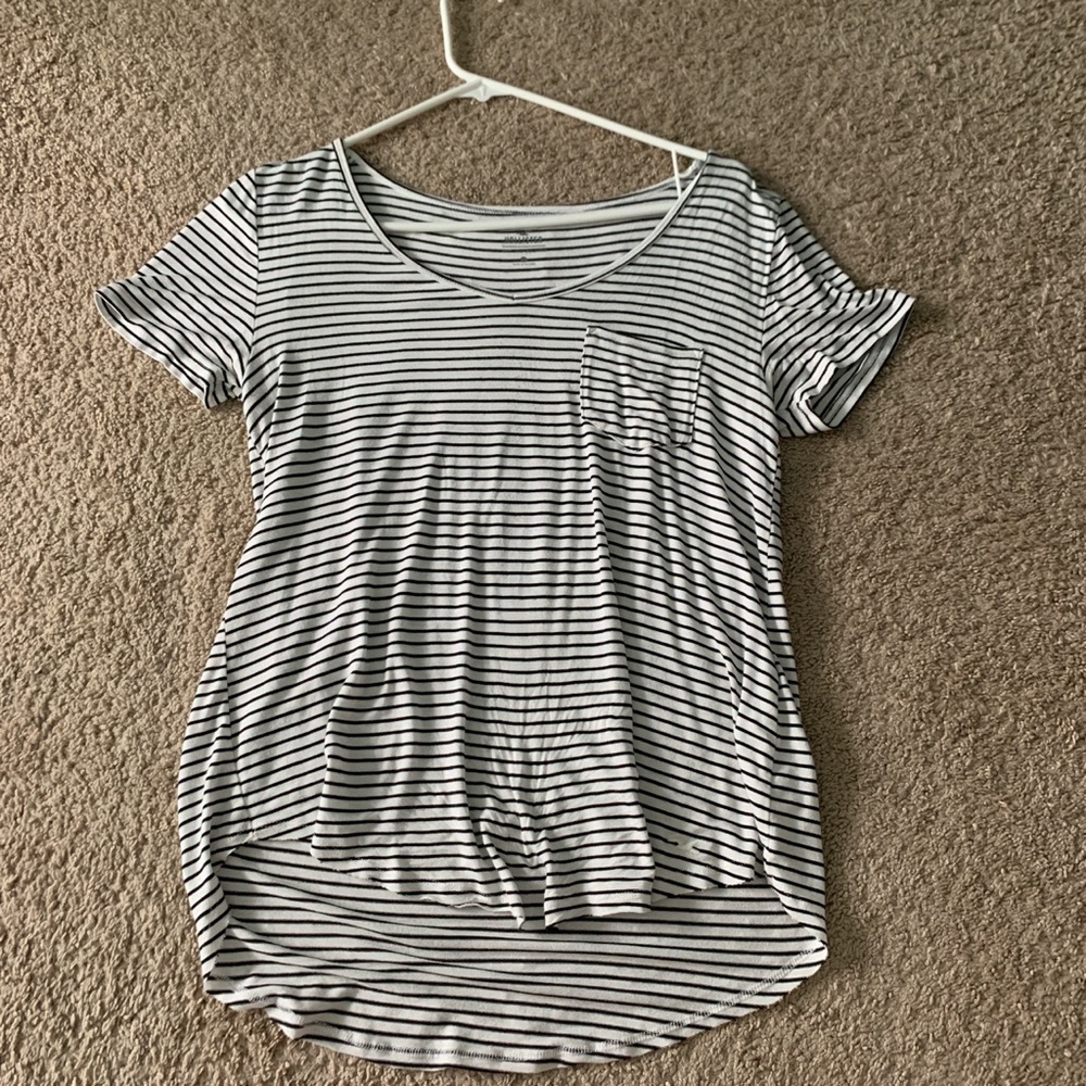 black and white striped tee shirt over sized